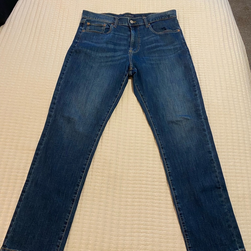 Lucky Brand Men's Athletic Straight Jeans in Deep Blue